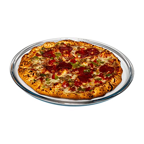 Simax Glass Pizza Pan for Oven 125Inch Borosilicate Tray  NonStick Baking Sheet  Round Plate for Pizza
