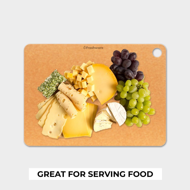 Freshware Wood Cutting Board for Kitchen, Dishwasher Safe, X Large, 18" x 13", Natural Slate - Image 2