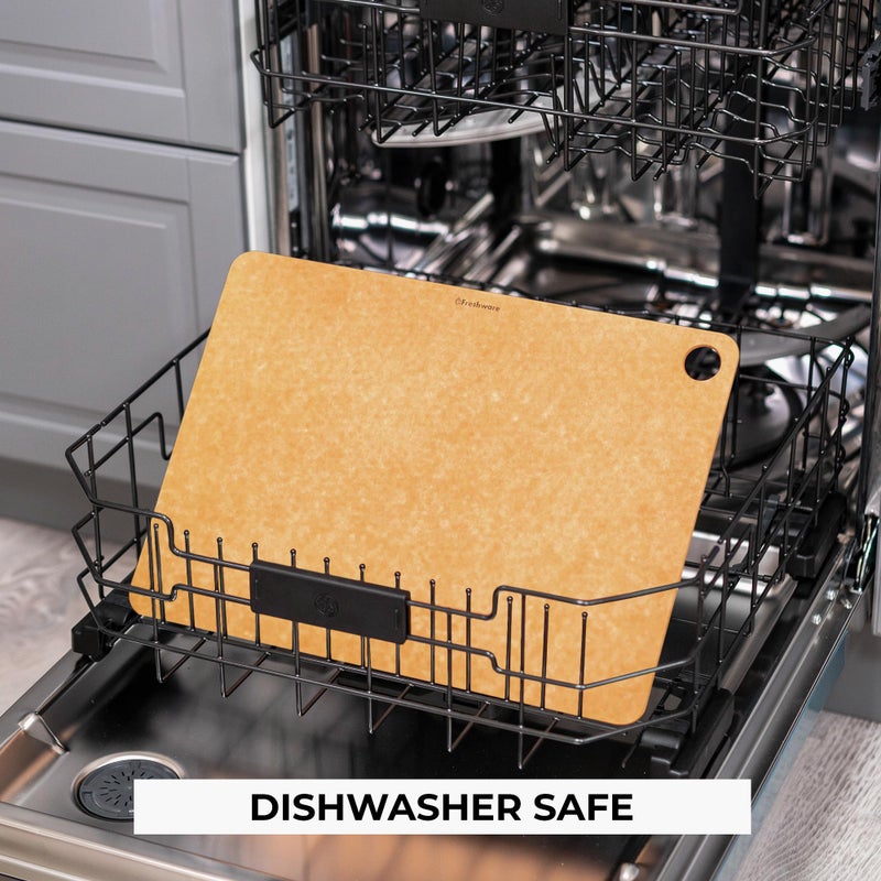 Freshware Wood Cutting Board for Kitchen, Dishwasher Safe, X Large, 18" x 13", Natural Slate - Image 5