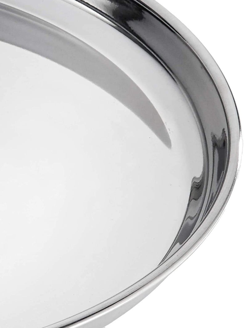 Nirvika Stainless Steel 4pc Thali Plate13 inch Kitchenware Set Ideal for Home Restaurants and Family Use Silver - Image 5