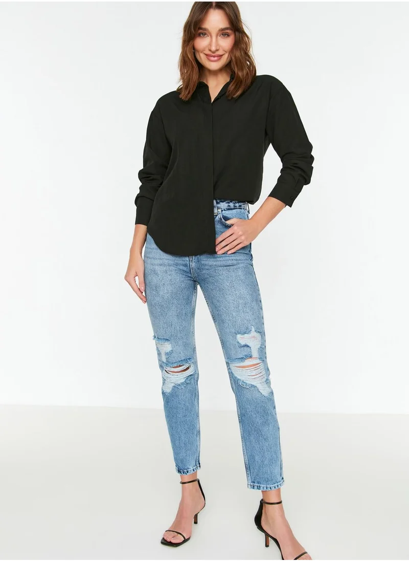 trendyol Ripped Mom Jeans