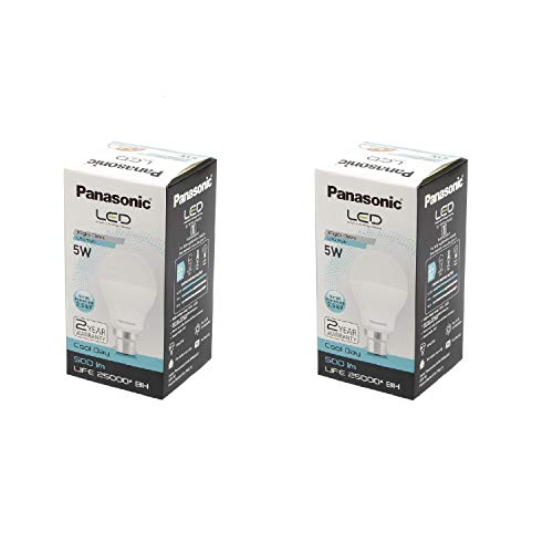 Panasonic 5W B22 LED Cool Day Light Bulb, Pack of 2 - Image 1