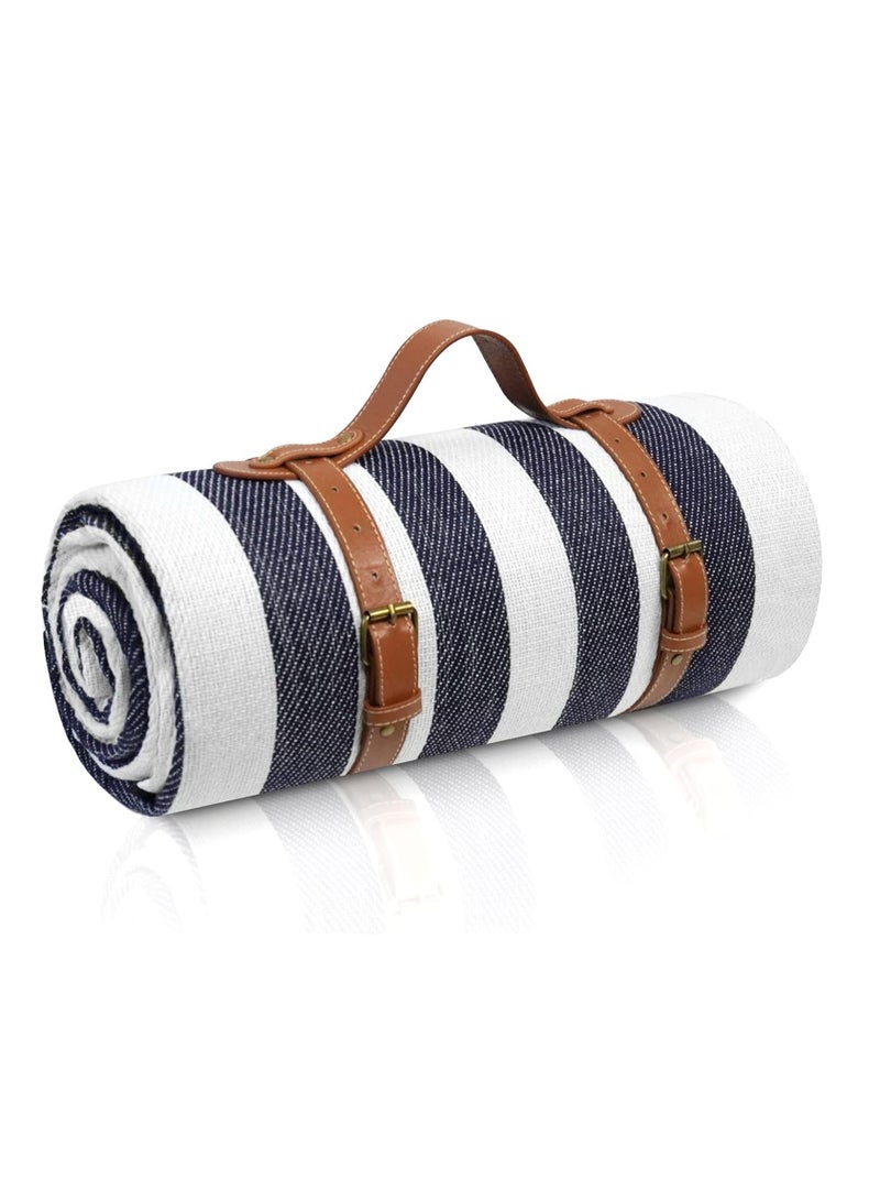 Generic "80”x 80” Picnic Blanket Extra Large, Waterproof and Foldable Beach Blanket, 3-Layer Outdoor Blanket for 6 to 8 Adults, For Camping, Park, Beach, Grass, Indoors… " - Image 1