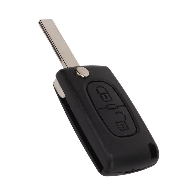 Flip Remote Key Case: 2 Button ABS Metal Shell - Long Durability Enhanced Protection Flip Remote Key Cover for Peugeot 107 207 307 307cc 308 SW 407 607 Citroen Berlingo Dispatch Van C4 Grand Picasso - Image 2