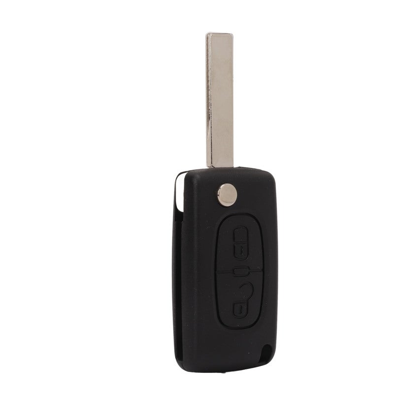 Flip Remote Key Case: 2 Button ABS Metal Shell - Long Durability Enhanced Protection Flip Remote Key Cover for Peugeot 107 207 307 307cc 308 SW 407 607 Citroen Berlingo Dispatch Van C4 Grand Picasso - Image 1