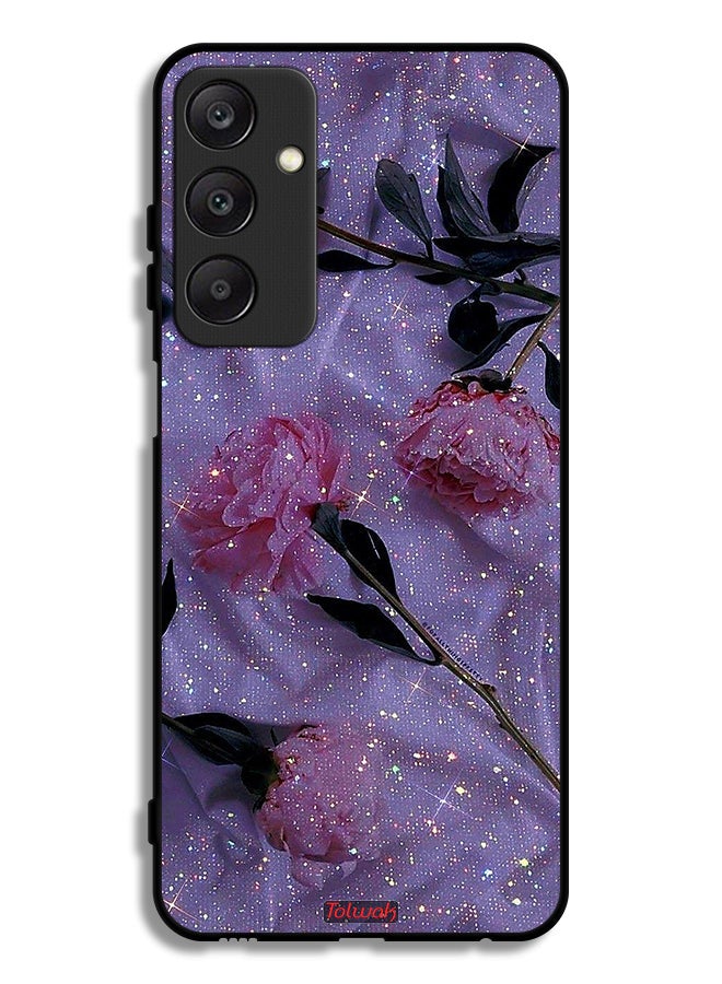 Tolwak Samsung Galaxy A25 5G Protective Case Cover Glitter Roses - Image 1