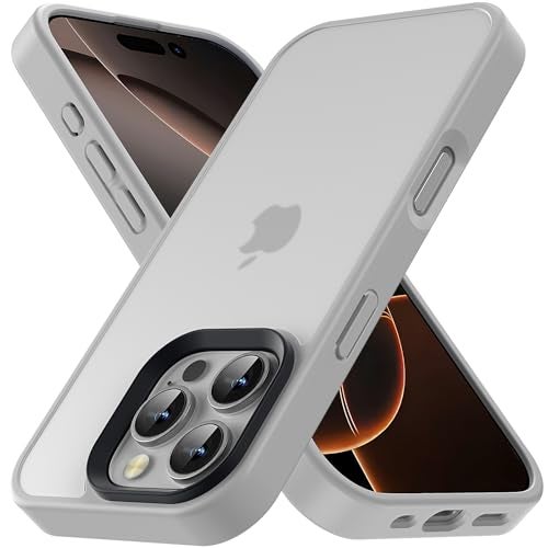 Yriklso for iPhone 16 Pro Max Phone Case, Shockproof for iPhone 16 Pro Max Case, Military Grade Drop Protection, Protective Hard Back Slim Translucent Cover,Grey - Image 1