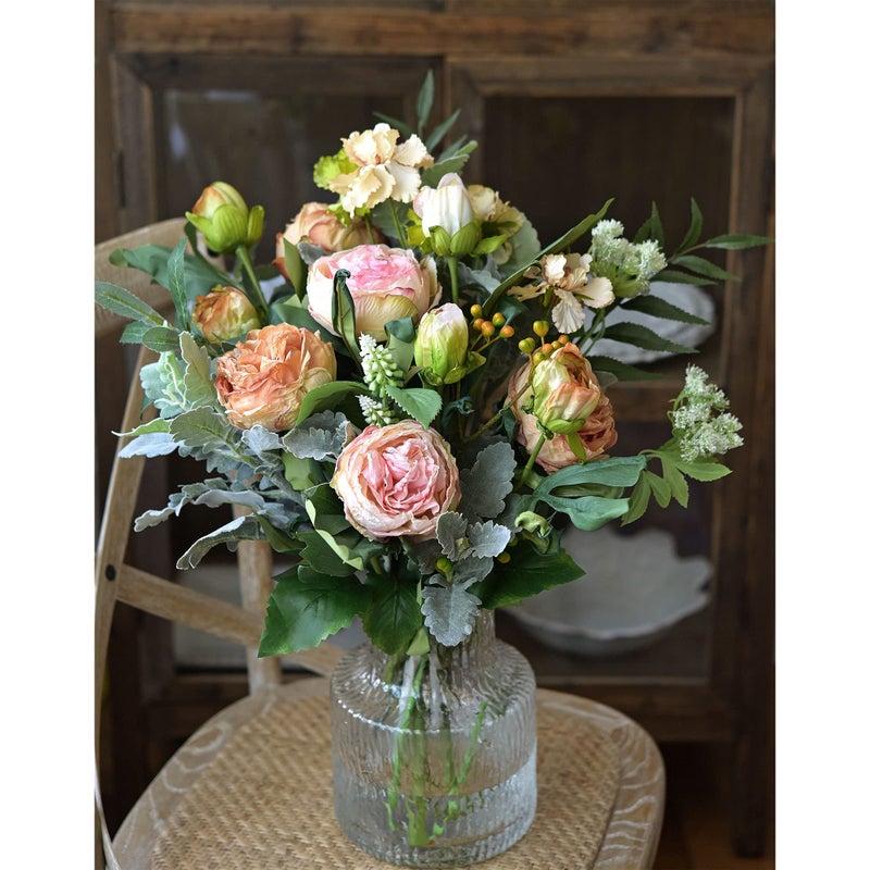 FiveSeasonStuff Vintage Blush Pink Peonies â€“ Realistic Artificial Silk Flowers with Dry-Look Petals, 6 Stems for Rustic Home & Wedding Bridesmaids Bouquet Bridal Showers - Image 3