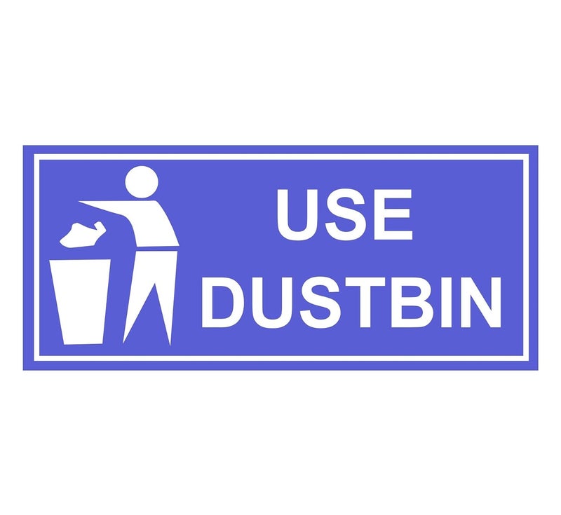 Asmi Collection Asmi Collections Self Adhesive Use Dustbin Sign - Image 1