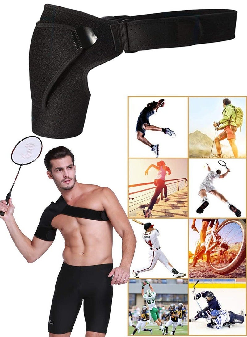 Generic Shoulder Stabilizer Brace with Pressure Pad for Shoulder Pain Relief, Dislocated AC Joint, Labrum Tear, Tendinitis, Dislocated Shoulder Brace, Compression Shoulder Brace for Arthritis and Rotator Cuff - Image 3