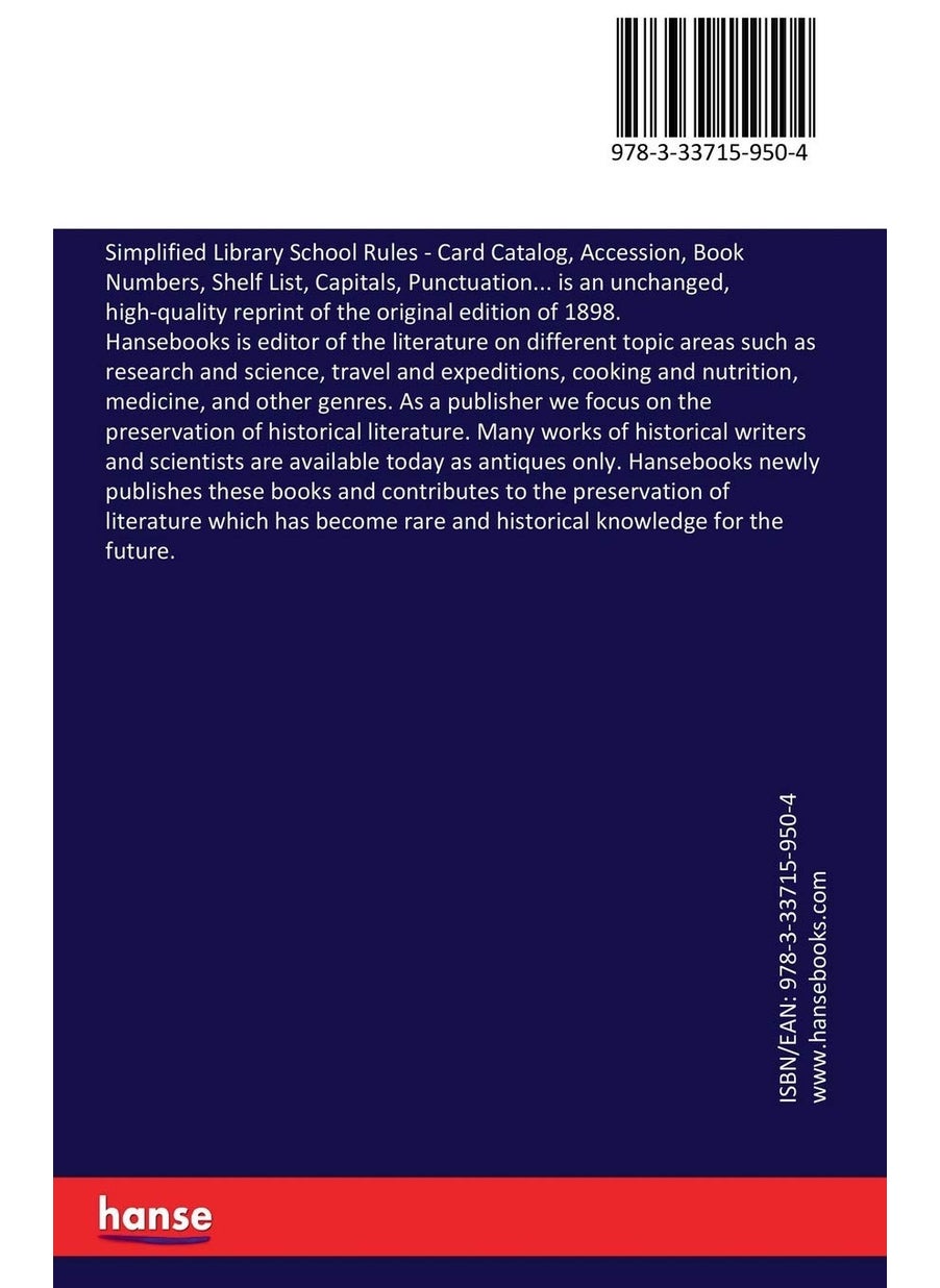 Simplified Library School Rules: Card Catalog, Accession, Book Numbers, Shelf List, Capitals, Punctuation...  - Image 2