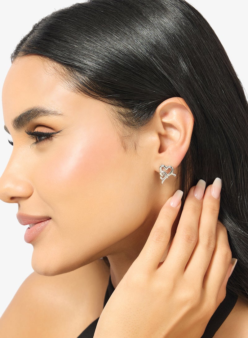 جس أقراط مسمار على شكل قلب محتضن - Image 4