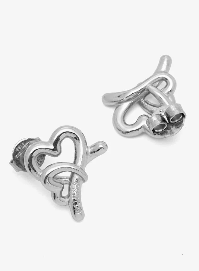 Guess  Ebraced Heart Stud Earrings for Women | Best Price UAE