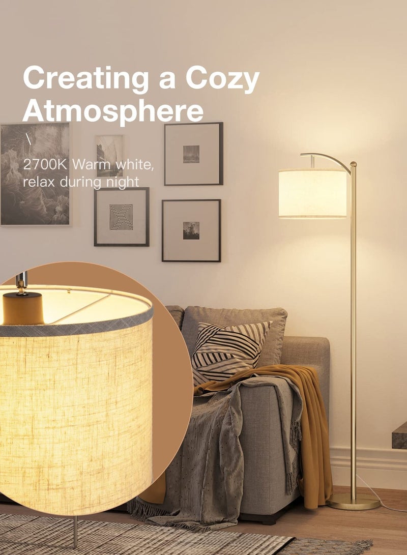 Bolivia's Floor Lamps, 3 Color Temperatures Standing Lamp with Linen Shade, Tall Lamps for Living Room Bedroom Office Classroom Dorm Room (12W Bulb Included)(Gold)  - Image 3