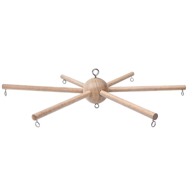 Marsrut Baby Mobile Kit Frame DIY for Crib Decorative Natural Wooden Wind Chime Equipment Hanger for Infant Boy Girl Home Nursery Creative Craft Wall Balcony Hanging Toy Bell Accessories Bedroom Ceiling Decor - Image 1