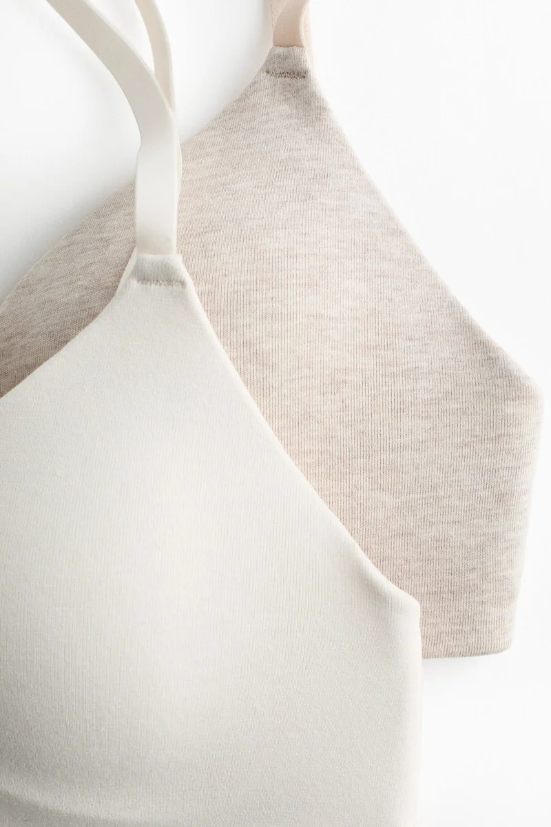 H&M  2-pack padded non-wired cotton bras for Women | Best Price UAE