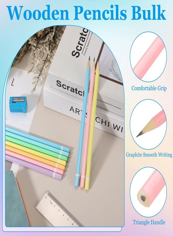 PATIKIL Triangle Wooden Pencils Bulk, 12 Pack HB Graphite Pencils for Office Supplies, Engineering Marking Writing Art Drawing Supplies, Pink - Image 3