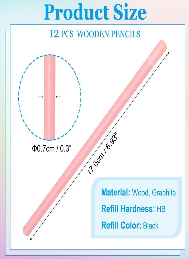 PATIKIL Triangle Wooden Pencils Bulk, 12 Pack HB Graphite Pencils for Office Supplies, Engineering Marking Writing Art Drawing Supplies, Pink - Image 2