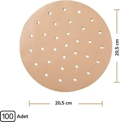 5 دي ام ® 100 Pcs Airfryer Baking Paper Disposable Air Fryer Round Hole Model