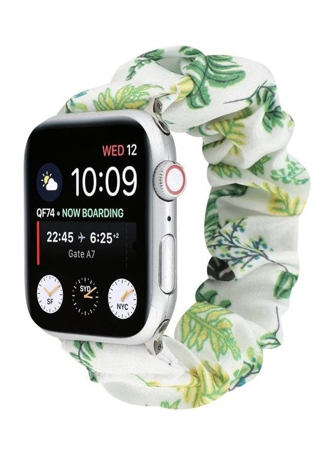 NIBEMINENT Fabric Hair Ring Replacement Watchband For Apple Watch Series 7 45mm/6 & SE 5 4 44mm/3 2 1 42mm Multicolour - Image 2