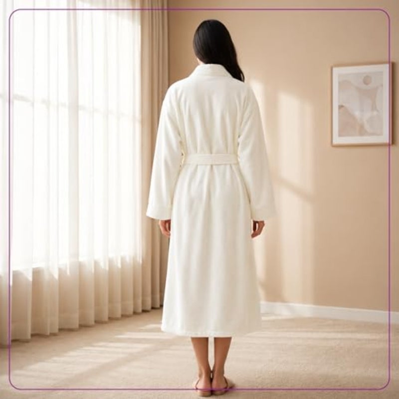 DONETELLA 1-Pcs Unisex Bathrobe - Kimono Collar, Highly Absorbent, Quick Dry, Soft Spa Robe with Belt and Pockets - Microfiber 330 GSM, Everyday Use - Image 5