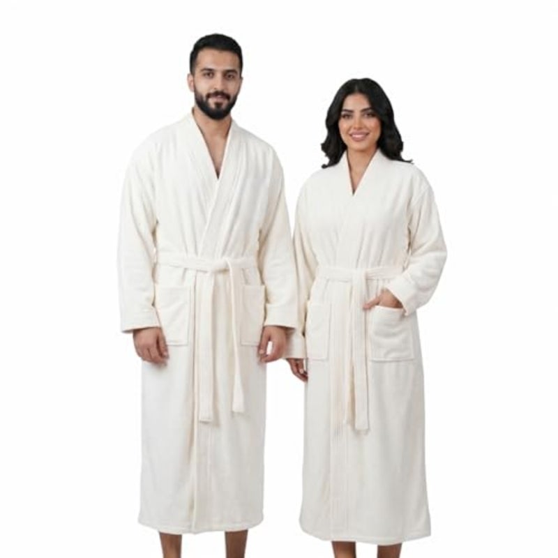 DONETELLA 1-Pcs Unisex Bathrobe - Kimono Collar, Highly Absorbent, Quick Dry, Soft Spa Robe with Belt and Pockets - Microfiber 330 GSM, Everyday Use - Image 1
