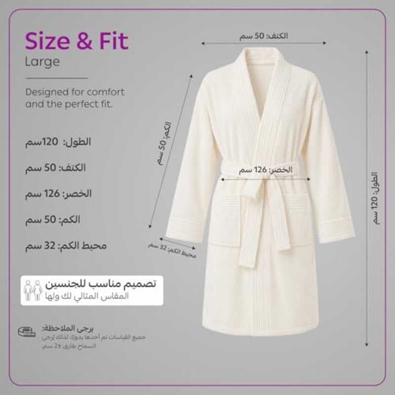 DONETELLA 1-Pcs Unisex Bathrobe - Kimono Collar, Highly Absorbent, Quick Dry, Soft Spa Robe with Belt and Pockets - Microfiber 330 GSM, Everyday Use - Image 4