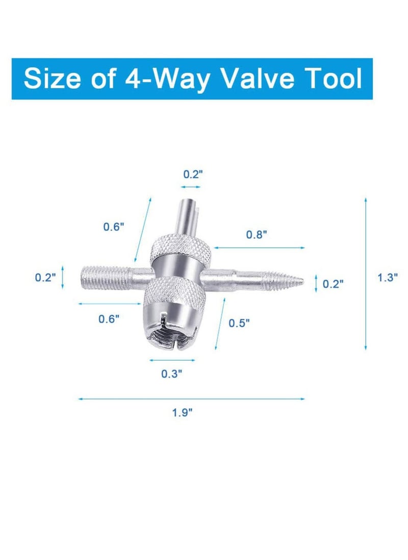 KASTWAVE - Tire Valve Stem Removal Tool Single and Double Heads Valve Core Remover 4 Way Valve Tool Great Tire Repair Tool for Various Valve Cores 6Pcs - Image 1