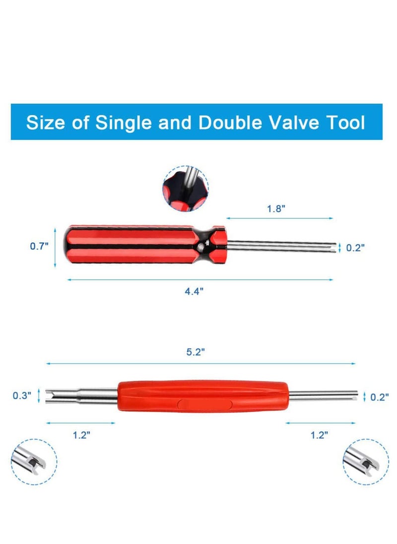 KASTWAVE - Tire Valve Stem Removal Tool Single and Double Heads Valve Core Remover 4 Way Valve Tool Great Tire Repair Tool for Various Valve Cores 6Pcs - Image 1