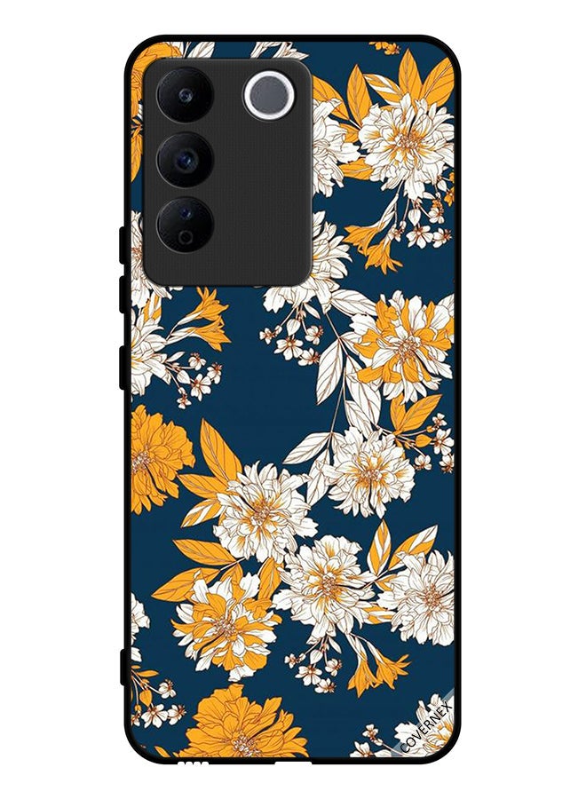 Covernex Protective Case Cover For Vivo V27e Flowers & Leaves Wallpaper - Image 1