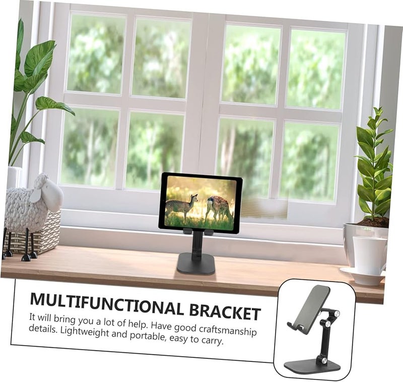 Adjustable Desktop Phone Stand For Live Streaming Video Calls Tablet Smartphone Holder Black - Image 4