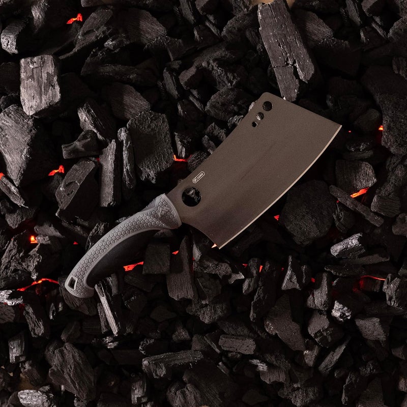 Outdoor Edge ErgoMax Cleaver - Razor Sharp Meat Cleaver and Vegetable Kitchen Knife, Premium Titanium-Coated Steel Blades, Multipurpose Chef Knife for Home and Kitchen with Ergonomic Handle - Image 5