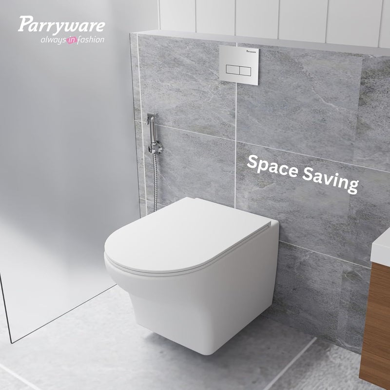 Parryware Linea Plus Push Plate Square Cistern Flush Actuator for Mechanical Inwall Tanks Polished Chrome E8221A1 - Image 4