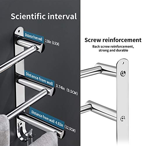 lanliebao Towel Bars Freely Retractable 20-30 Inche Stainless Steel 304 Bath Towel Rack Strong 3M Adhesive Bathroom Wall-mounting Free mounting Hole-Installing washroom Kitchen Space Saving (2 Bars) - Image 5