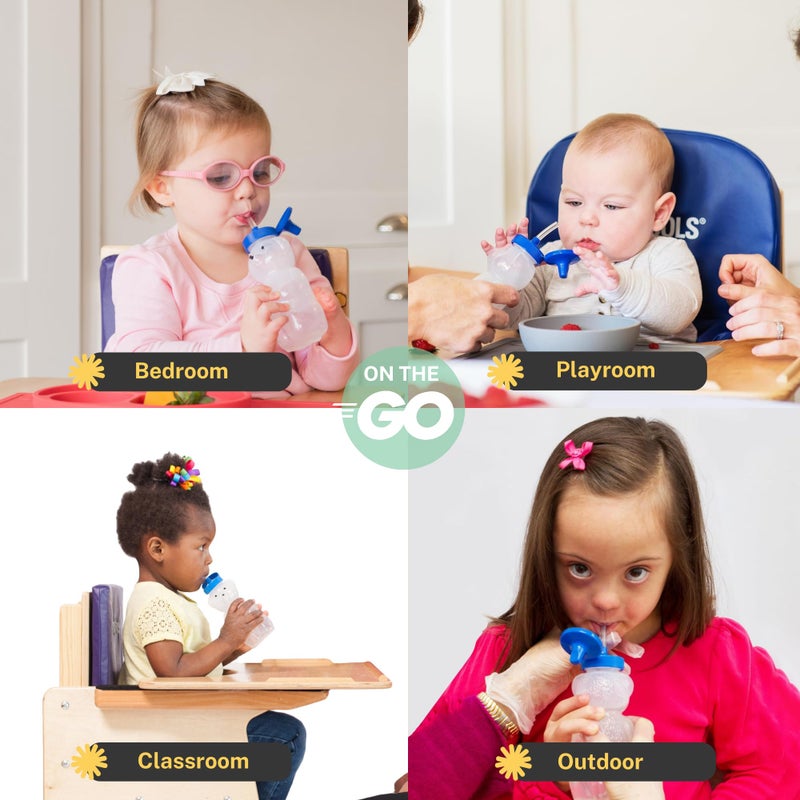 TalkTools كوب الشرب من TalkTools على شكل دب العسل للأطفال - خالي من BPA، زجاجات تدريب غذائية آمنة للتحدث والتغذية - مقاوم للتسرب، معتمد من أخصائي النطق (واحد، 5 أونصات) - Image 5