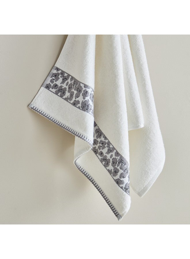 Home Box Opulence Leopard Border Jacquard Turkish Cotton Hand Towel 90 x 50 cm  - Image 3