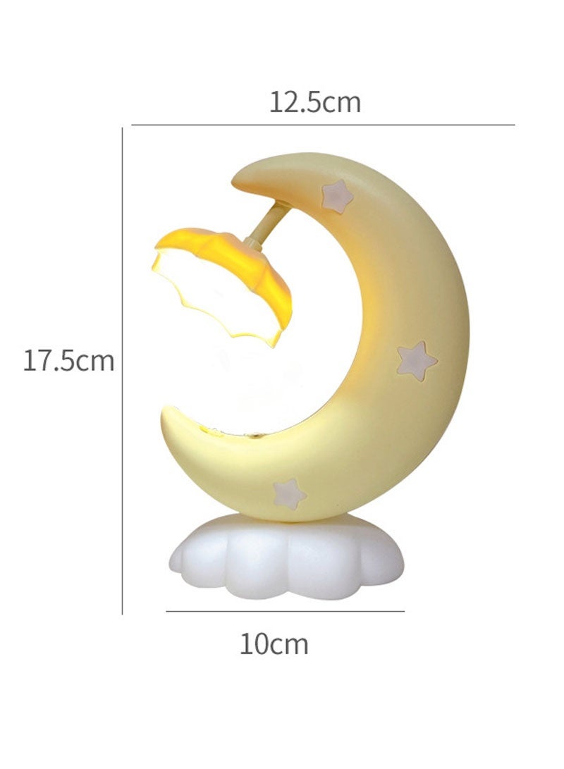 Creative LED Moon Boat Night Light Multifunctional Room Decor Rechargeable Bedside Lamp for Boys and Elegant Design with Soft Lighting for Bedroom Atmosphere - Image 3
