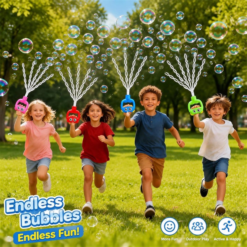 SHCKE 5-Claw Bubble Wand, Expanding Bubble Wand 4-Pack with 480ml Solution | 16.7 Inch Extra Large Bubble Wand,Refillable Bubble Toys Set for Backyard, Birthdays & Party Favors,Kids & Outdoor Fun - Image 2