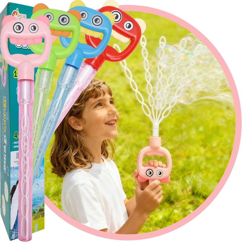 SHCKE 5-Claw Bubble Wand, Expanding Bubble Wand 4-Pack with 480ml Solution | 16.7 Inch Extra Large Bubble Wand,Refillable Bubble Toys Set for Backyard, Birthdays & Party Favors,Kids & Outdoor Fun - Image 1