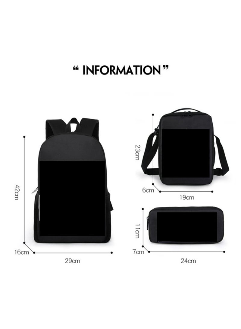 Godzilla Children's leisure load reducing large capacity printed backpack for elementary school students, 3-piece set - Image 2