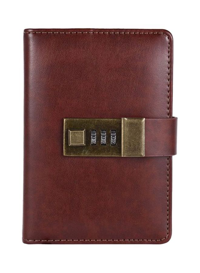 NIBEMINENT Password Lock Agenda Diary Book Brown