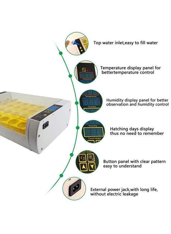 LEXIN 24 Egg Incubator, Automatic Turning Digital Chicken Egg Hatcher, Temperature and Humidity Control with Digital Display for Hatching Chickens Ducks Goose and etc..  - Image 4