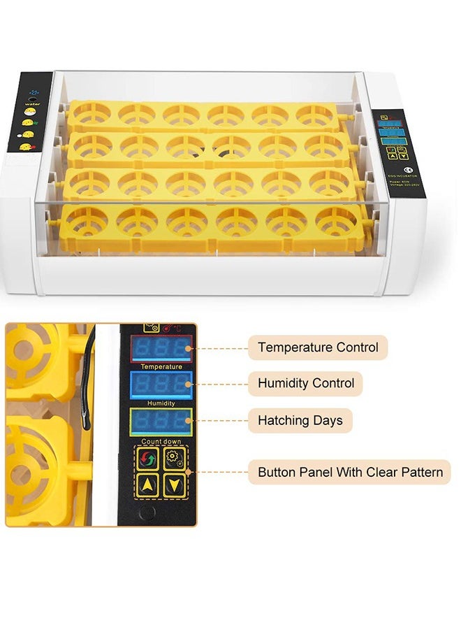 LEXIN 24 Egg Incubator, Automatic Turning Digital Chicken Egg Hatcher, Temperature and Humidity Control with Digital Display for Hatching Chickens Ducks Goose and etc..  - Image 5