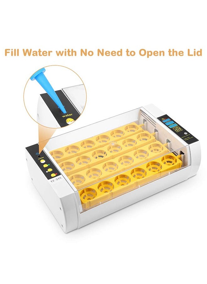 LEXIN - 24 Egg Incubator, Automatic Turning Digital Chicken Egg Hatcher, Temperature and Humidity Control with Digital Display for Hatching Chickens Ducks Goose and etc.. - Image 1