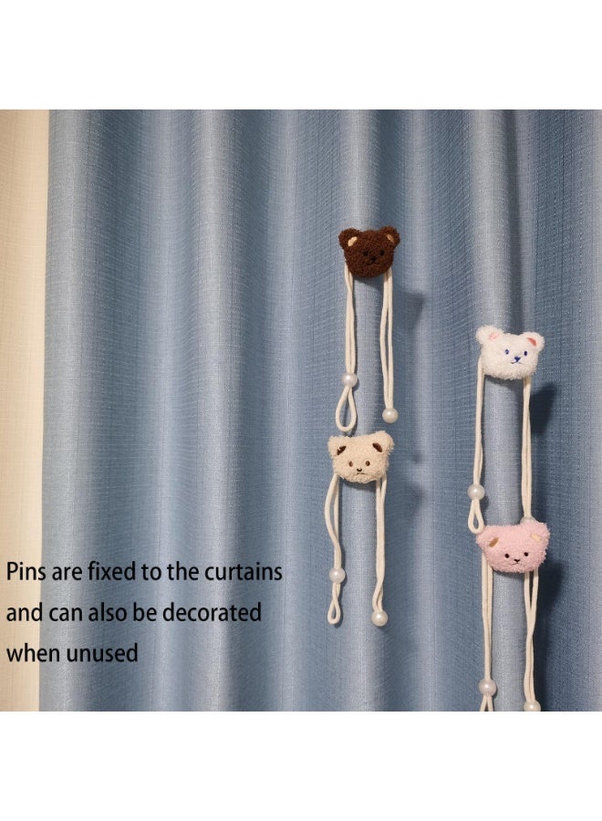 2Pcs Cartoon Bear Curtain Tiebacks, Cute Window Drape Holdbacks Decor for Nursery Home Window Treatment - Image 5