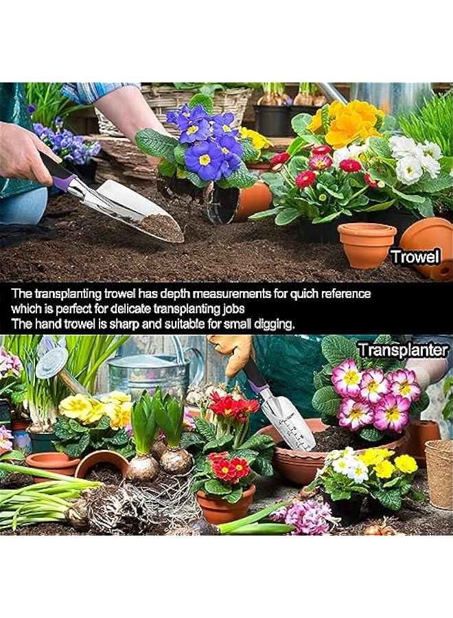 HOOKOR Durku Garden Tools Set 83 Piece,Succulent Tools Set Included,Heavy Duty Aluminum Gardening Tools for Gardening,Ergonomic Handle Tools,Durable Storage Tote Bag,Gardening Gifts Tools for Men Women - Image 5