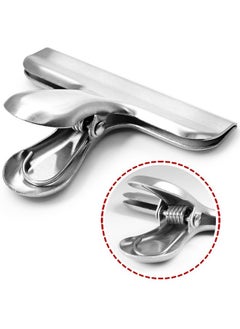 DanziX Stainless Steel Clips Grips For Chip Bags, 4 Inch Width, Danzix Paper Seal Tool For Coffee Food Bread Bags, Kitchen Home Usage - Sliver  - Image 2