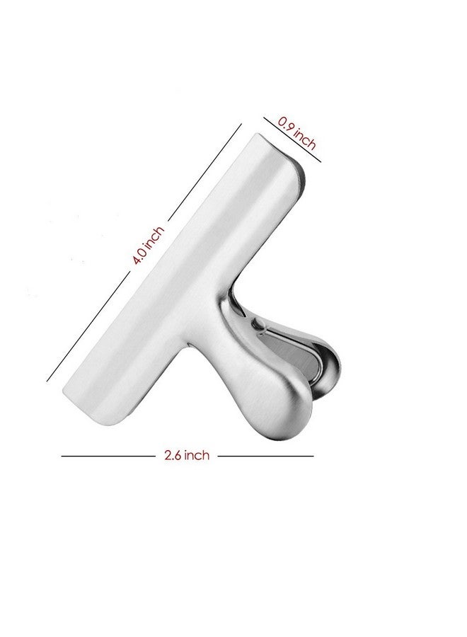 DanziX Stainless Steel Clips Grips For Chip Bags, 4 Inch Width, Danzix Paper Seal Tool For Coffee Food Bread Bags, Kitchen Home Usage - Sliver - Image 3