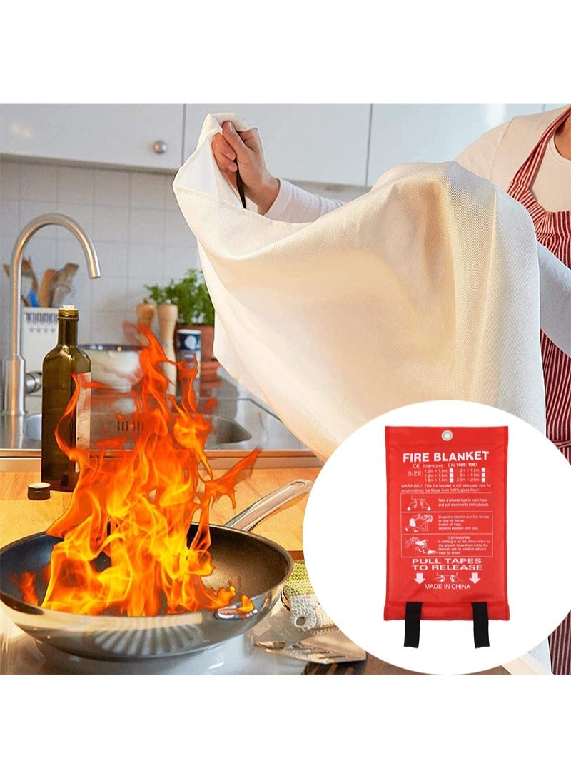 Aikanbo Emergency Fire Blanket for Home and Kitchen - 1 Pack Flame Suppression Fiberglass Fire Blankets for House Camping Car Office Warehouse Emergency Survival Safety - Image 1