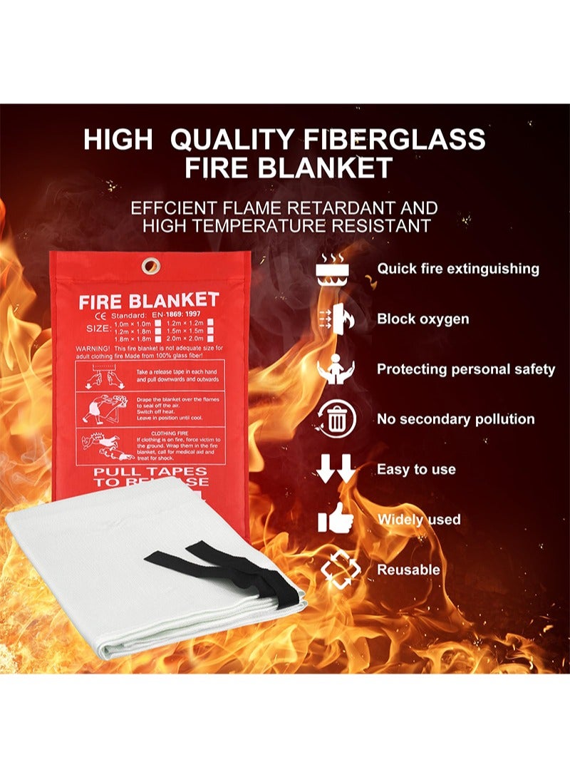 Aikanbo Emergency Fire Blanket for Home and Kitchen - 1 Pack Flame Suppression Fiberglass Fire Blankets for House Camping Car Office Warehouse Emergency Survival Safety - Image 2